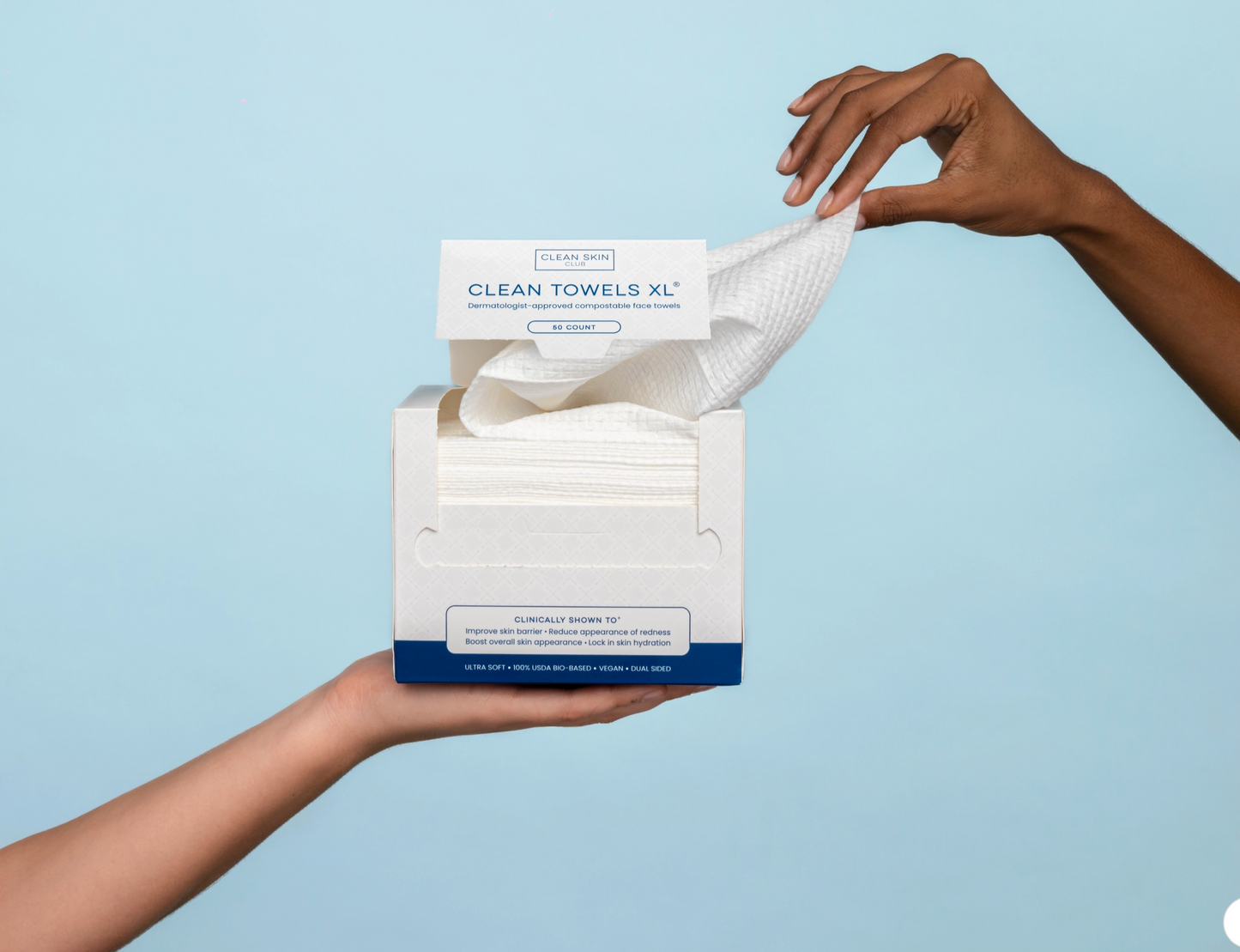 CLEAN TOWELS™ XL, DISPOSABLE FACE TOWELS, 50 COUNT